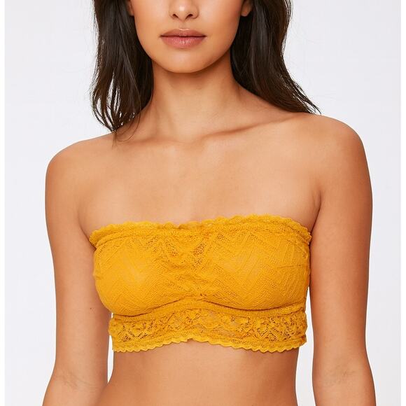 Forever 21 Bandeau Lace Bra Yellow NWT - Picture 1 of 10